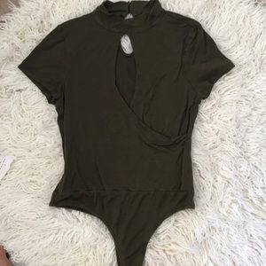 Forest green body suit by G by Guess size M